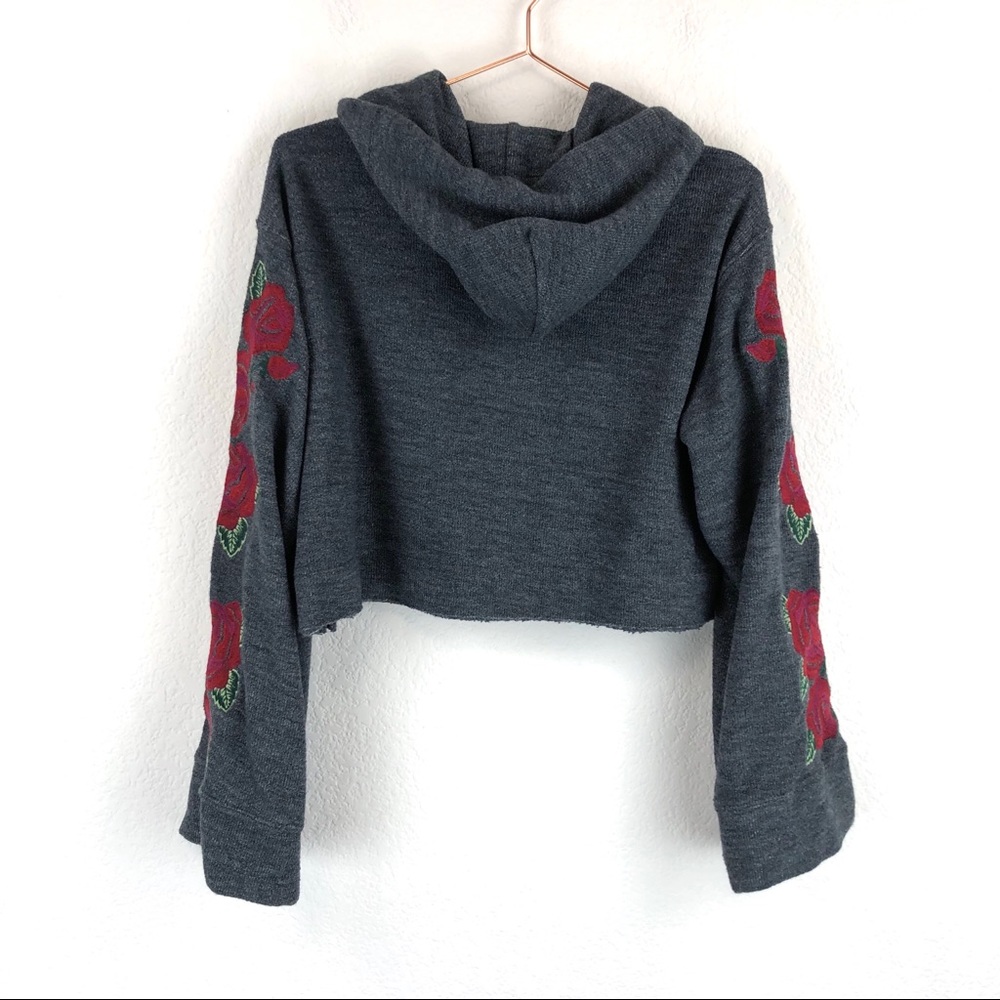 Spiritual Gangster Embroidered Rose Night Hoodie - Picture 3 of 7